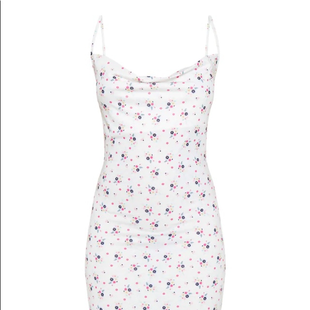 White floral midi dress